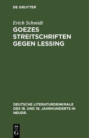 Cover von Goezes Streitschriften gegen Lessing