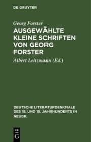 Cover von Ausgewählte kleine Schriften von Georg Forster