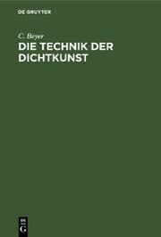 Cover von Die Technik der Dichtkunst