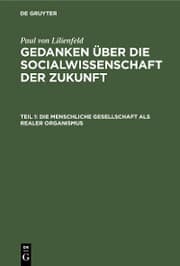 Cover von Die menschliche Gesellschaft als realer Organismus