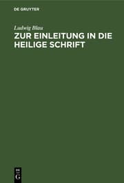 Cover von Zur Einleitung in die Heilige Schrift