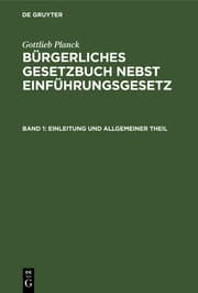 Cover von Einleitung und Allgemeiner Theil