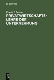 Cover von Privatwirtschaftslehre der Unternehmung