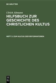 Cover von Zum Kultus der Reformatoren
