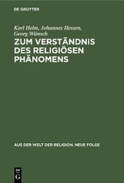 Cover von Zum Verständnis des religiösen Phänomens
