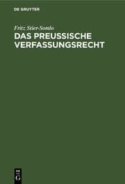 Cover von Das Preußische Verfassungsrecht