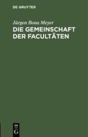 Cover von Die Gemeinschaft der Facultäten