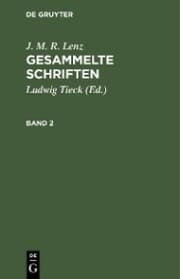 Cover von J. M. R. Lenz: Gesammelte Schriften. Band 2