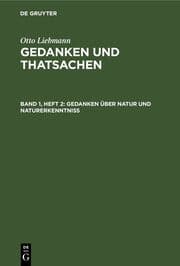 Cover von Gedanken über Natur und Naturerkenntniß