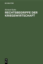 Cover von Rechtsbegriffe der Kriegswirtschaft