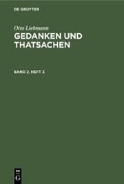 Cover von Otto Liebmann: Gedanken und Thatsachen. Band 2, Heft 3