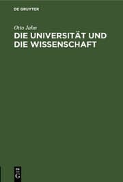 Cover von Die Universität und die Wissenschaft