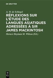 Cover von Réflexions sur l'étude des langues asiatiques adressées à Sir James Mackintosh