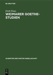 Cover von Weimarer Goethe-Studien