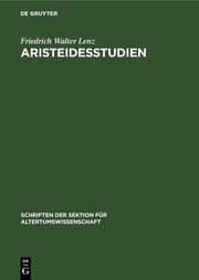 Cover von Aristeidesstudien
