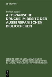 Cover von Altspanische Drucke im Besitz der ausserspanischen Bibliotheken