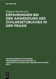 Cover von Erfahrungen bei der Anwendung des Zivilgesetzbuches in der Praxis