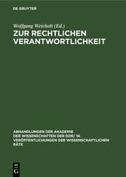 Cover von Zur rechtlichen Verantwortlichkeit
