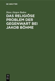 Cover von Das religiöse Problem der Gegenwart bei Jakob Böhme