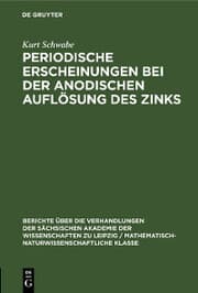Cover von Periodische Erscheinungen bei der anodischen Auflösung des Zinks