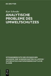 Cover von Analytische Probleme des Umweltschutzes