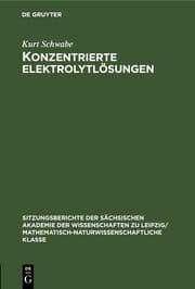 Cover von Konzentrierte Elektrolytlösungen
