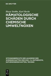 Cover von Hämatologische Schäden durch chemische Umweltnoxen