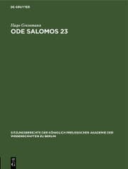 Cover von Ode Salomos 23