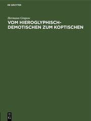 Cover von Vom Hieroglyphisch-Demotischen zum Koptischen