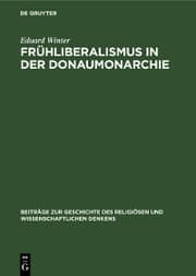 Cover von Frühliberalismus in der Donaumonarchie