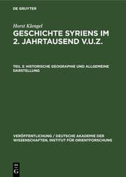 Cover von Historische Geographie und allgemeine Darstellung