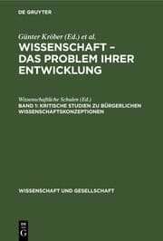 Cover von Kritische Studien zu bürgerlichen Wissenschaftskonzeptionen