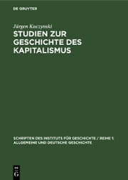 Cover von Studien zur Geschichte des Kapitalismus