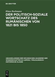 Cover von Der Politisch-Soziale Wortschatz des Rumänischen von 1821 bis 1850