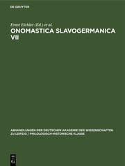 Cover von Onomastica Slavogermanica VII