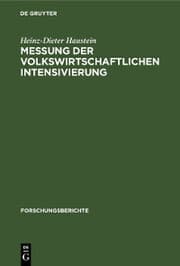 Cover von Messung der volkswirtschaftlichen Intensivierung