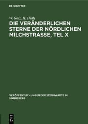 Cover von Die veränderlichen Sterne der nördlichen Milchstraße, Tel X