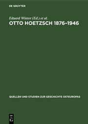 Cover von Otto Hoetzsch 1876-1946