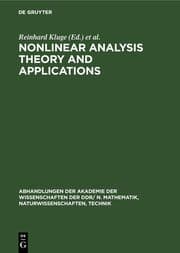 Cover von Nonlinear Analysis Theory and Applications
