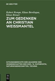 Cover von Zum Gedenken an Christian Weißmantel