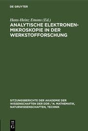 Cover von Analytische Elektronenmikroskopie in der Werkstofforschung