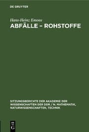 Cover von Abfälle - Rohstoffe