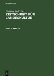 Cover von Zeitschrift für Landeskultur. Band 10, Heft 4/6