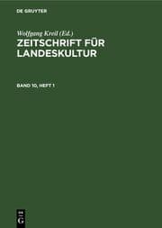 Cover von Zeitschrift für Landeskultur. Band 10, Heft 1