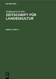 Cover von Zeitschrift für Landeskultur. Band 11, Heft 4