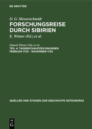 Cover von Tagebuchaufzeichnungen Februar 1725 - November 1725