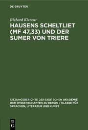 Cover von Hausens Scheltliet (MF 47,33) und der Sumer von Triere