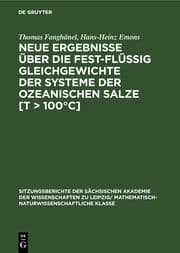 Cover von Neue Ergebnisse über die fest-flüssig Gleichgewichte der Systeme der ozeanischen Salze [T > 100°C]