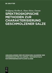Cover von Spektroskopische Methoden zur Charakterisierung geschmolzener Salze