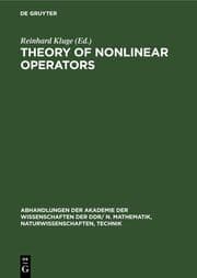 Cover von Theory of Nonlinear Operators